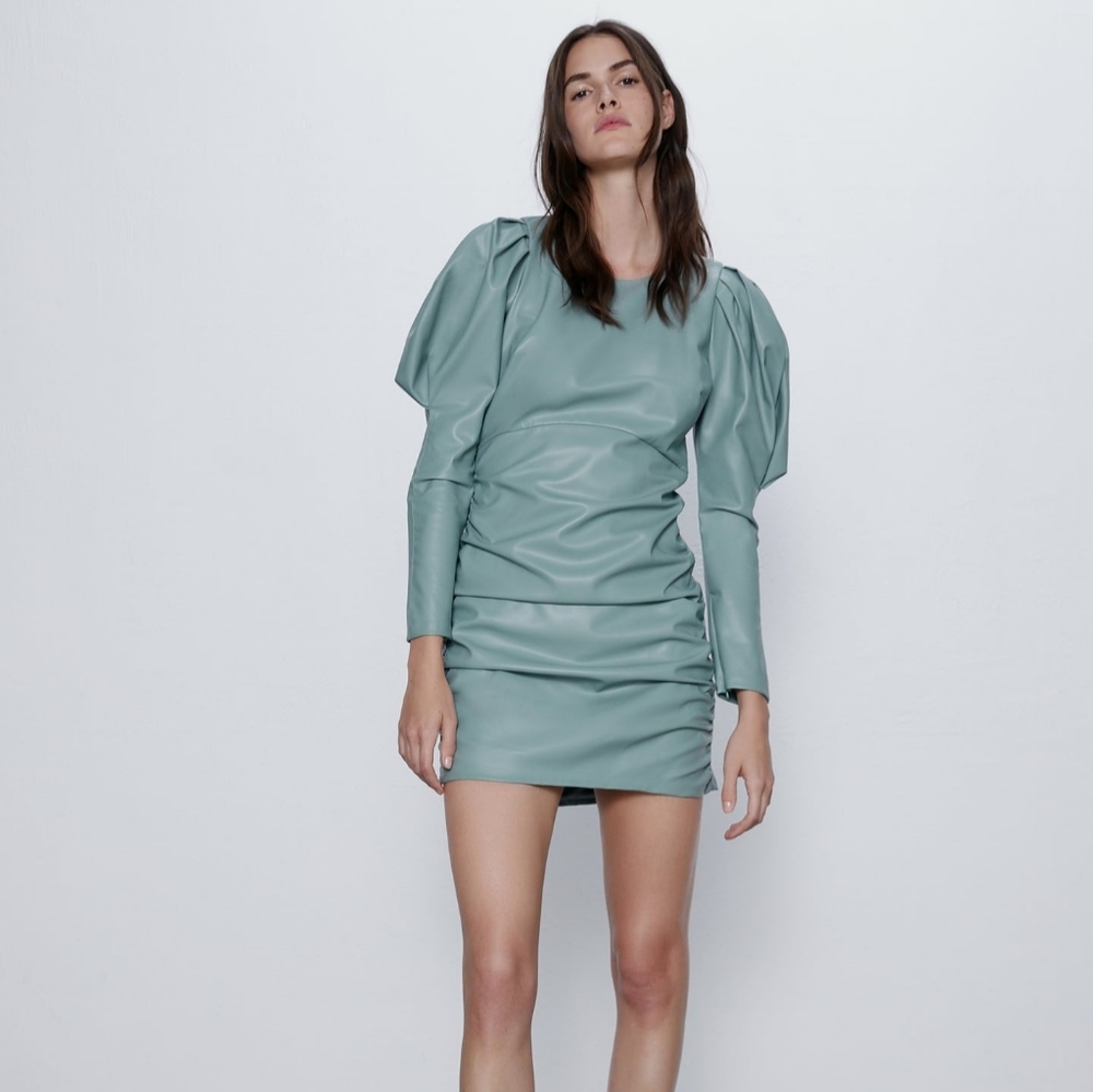 ⭐ ZARA Faux Leather Dress